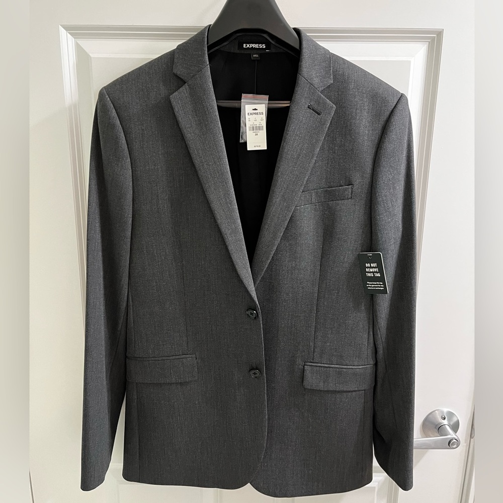 Express Charcoal Slim Suit Jacket and Pants